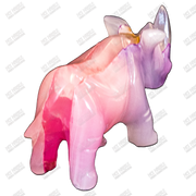 Hand Carved, Glow-in-the-Dark Rhino Statue