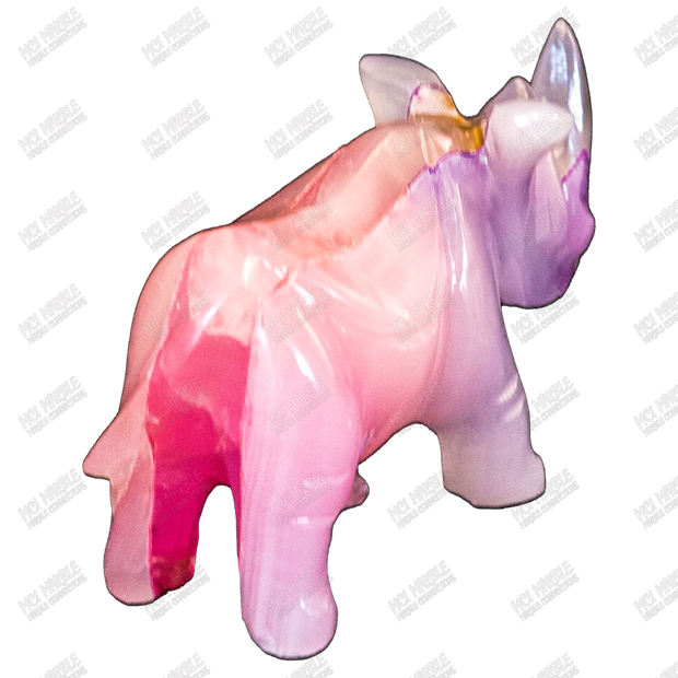 Hand Carved, Glow-in-the-Dark Rhino Statue