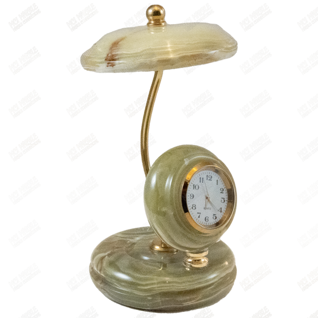 Hand Carved Green Onyx Umbrella Clock