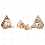 Hand Carved Onyx Pyramid Clock - Home Decor