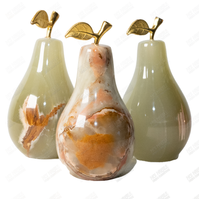 Hand Carved Onyx Marble Pears - Marble Fruits