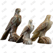 Hand Carved Onyx Eagle Sculptures 