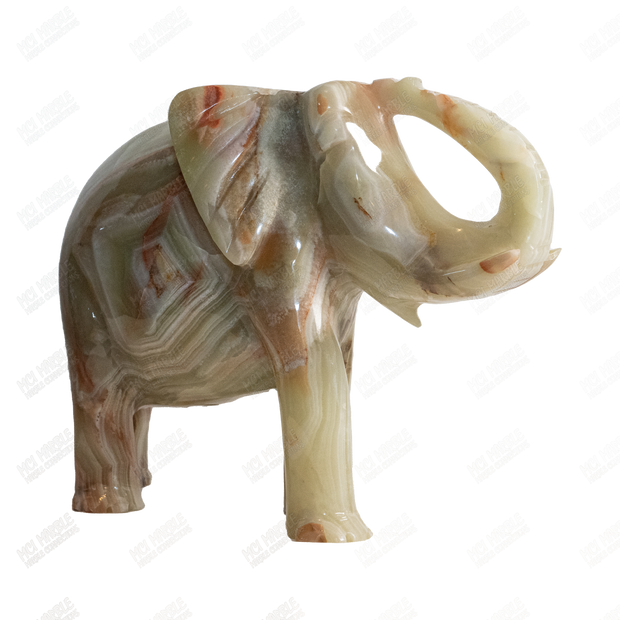 Hand Carved Onyx Elephants