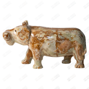 Hand Carved Green Onyx Marble Hippo 