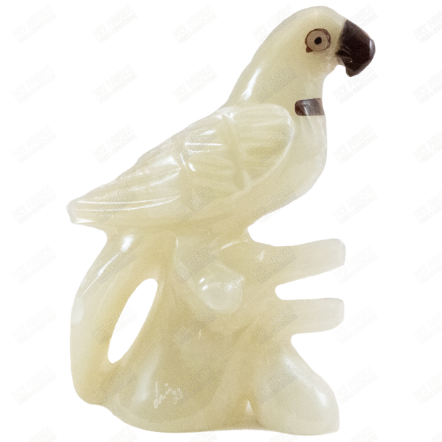 Hand-Crafted Green Onyx Parrots Stone - Marble Decor
