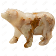 Hand Carved Onyx Polar Bear Sculpture