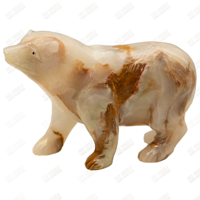 Hand Carved Onyx Polar Bear Sculpture