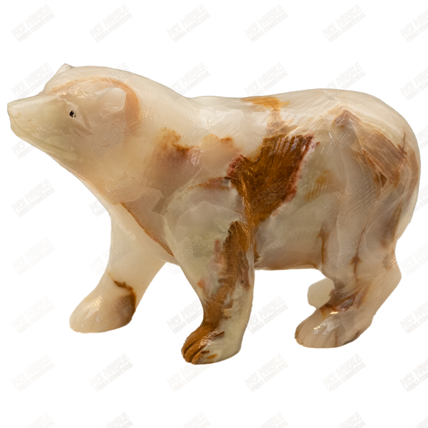 Hand Carved Onyx Polar Bear Sculpture