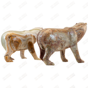 Hand Carved Onyx Polar Bear Sculpture