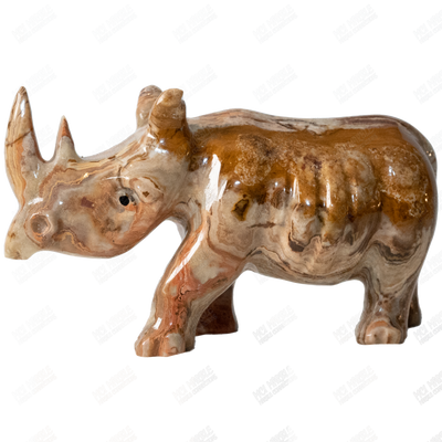 Hand Carved Onyx Rhino Sculpture - Rhino Statue