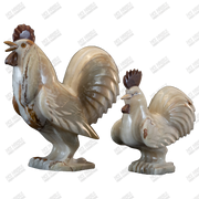 Hand Carved Onyx Rooster Statue - Crystal Decor